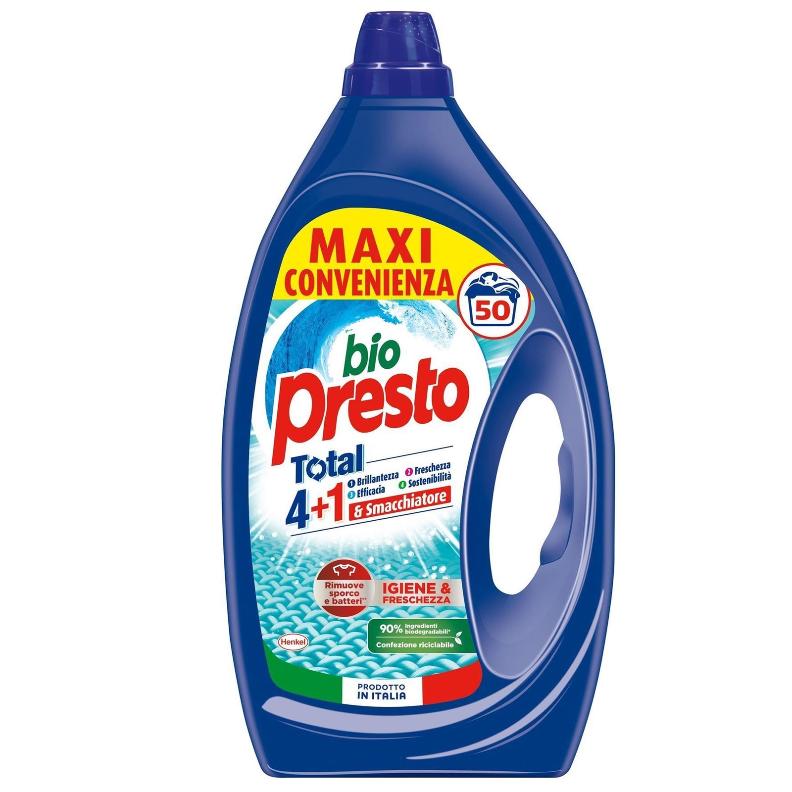 BIO PRESTO DETERSIVO LIQUIDO PER LAVATRICE 2500ML IGIENE E FRESCHEZZA