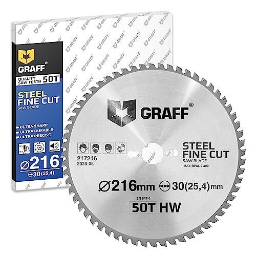 GRAFF Lama per Sega Circolare 216x30 per Metallo Alluminio Acciaio Tubi (t2R)