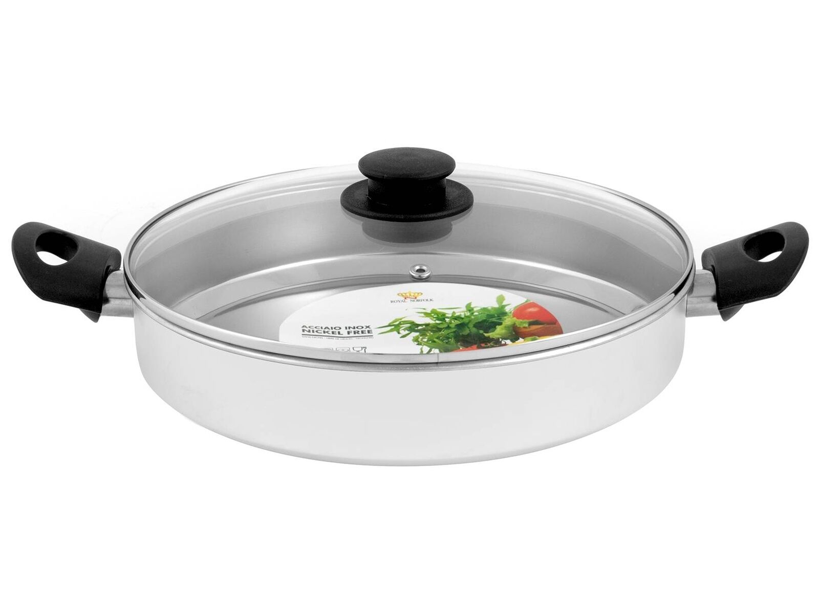 ROYAL NORFOLK Tegame In Acciaio Inox Con Coperchio Cm 28
