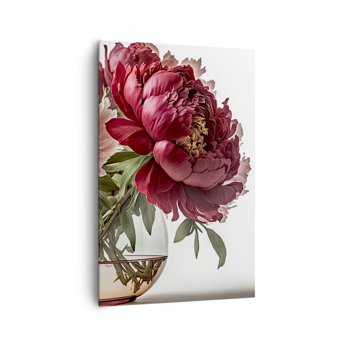 Quadro su Tela 80x120cm Mazzo Di Fiori Vaso Peonie Stampe Immagini Quadri Murale