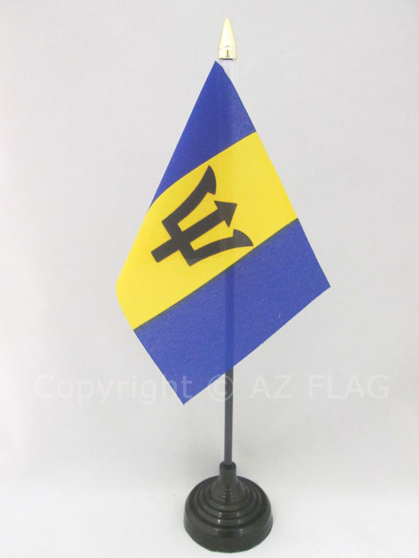 BANDIERA DA TAVOLO BARBADOS 15x10cm - PICCOLA BANDIERINA BARBADIANA 10 x 15 cm -