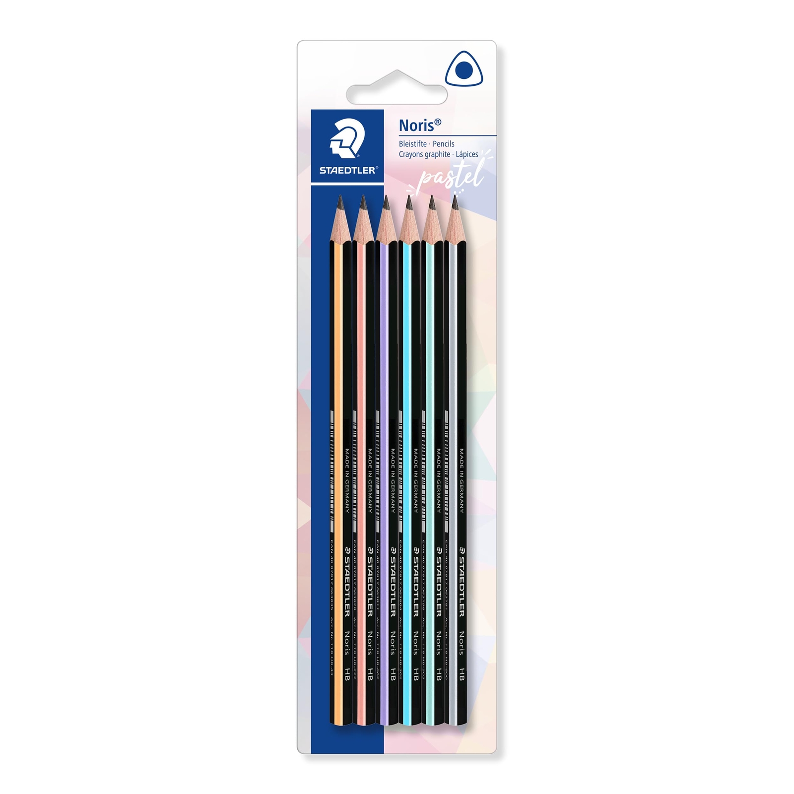 STAEDTLER 118 BK6 PA Noris Triangular Graphite Pastel Pencils - HB (Blistercard