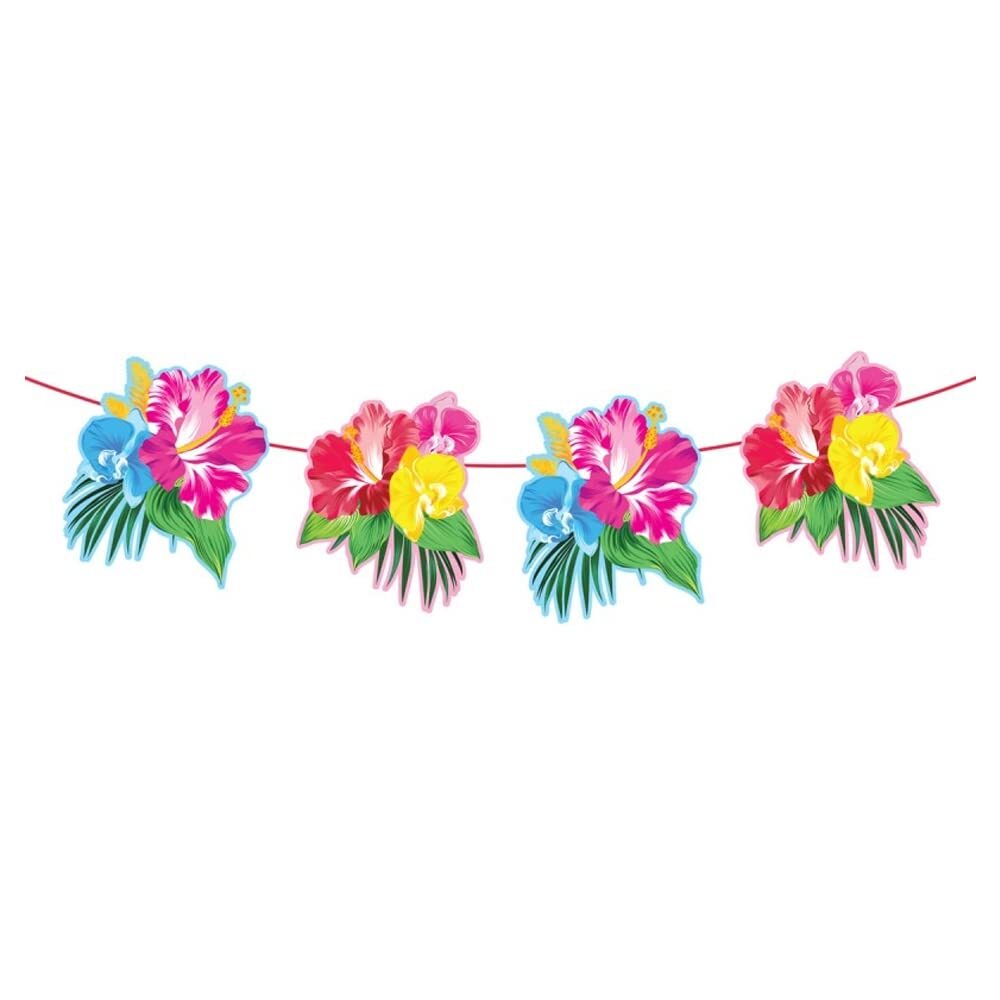Folat 20716 Tropical Flowers Bunting Garland-6 m, Multi-Colored