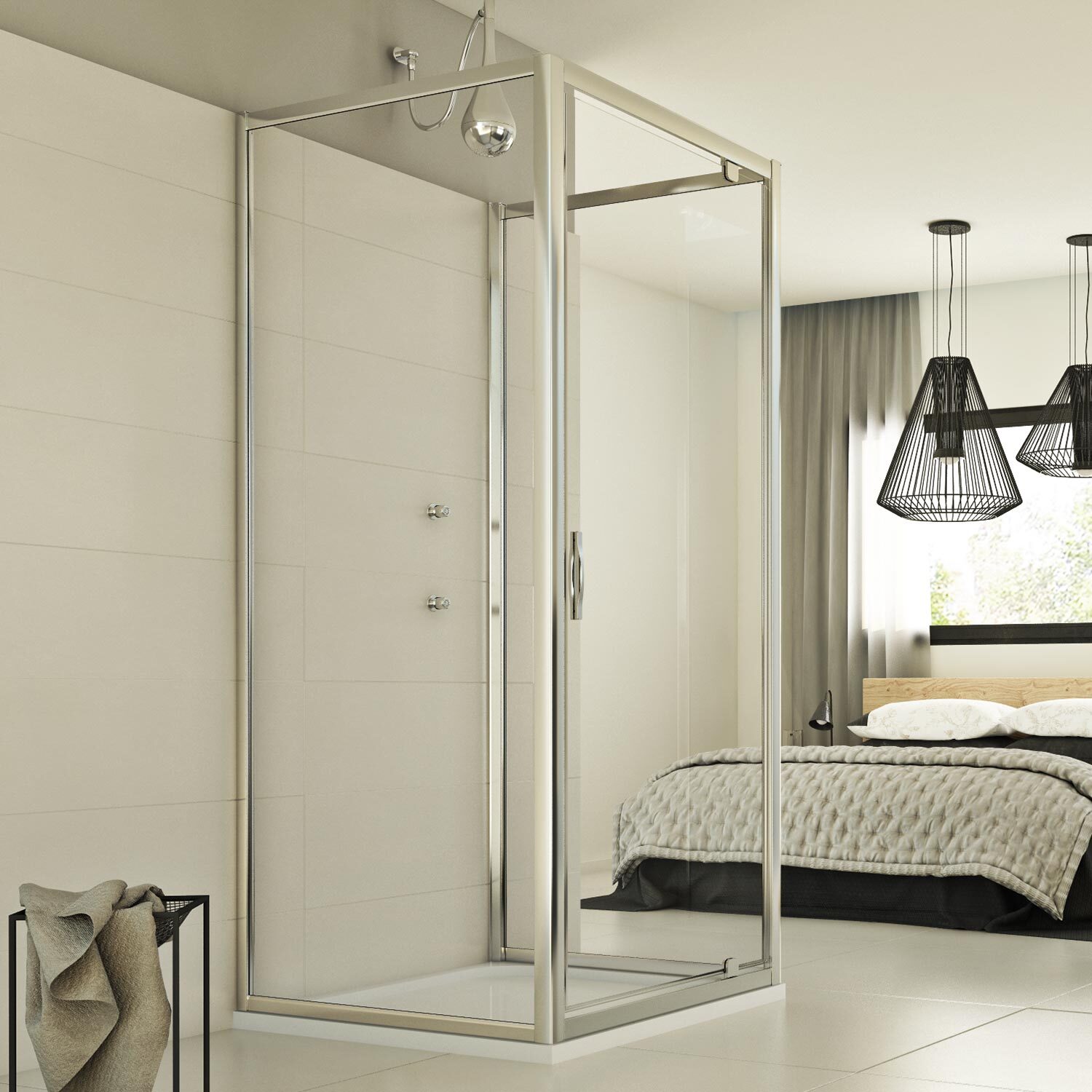 BOX CABINA DOCCIA 70x70x70 CM 3 TRE LATI VETRO TRASPARENTE 1 ANTA BATTENTE P