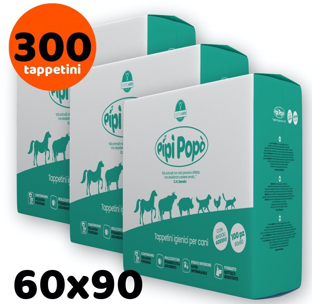 Tappetini assorbenti per cani 60x90 300 Traverse igieniche CentroVete PipìPopò