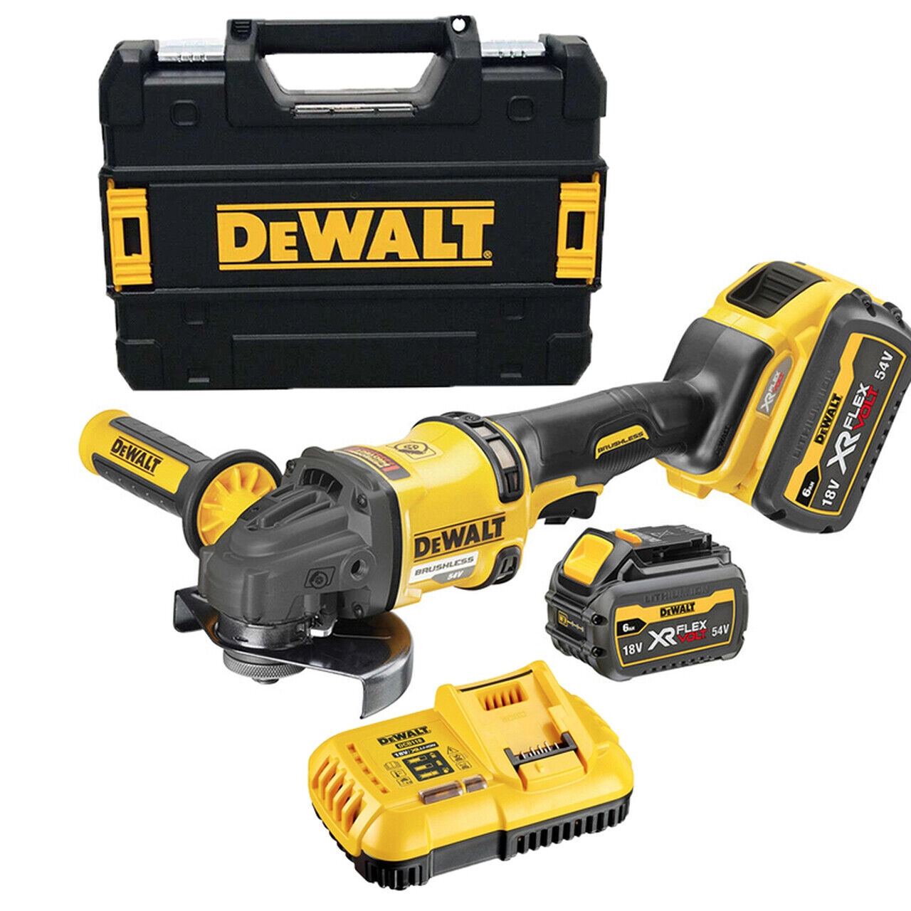 Smerigliatrice a batteria 54 Volt / 6 Ah da 125 mm codice DCG418T2 marca DEWALT