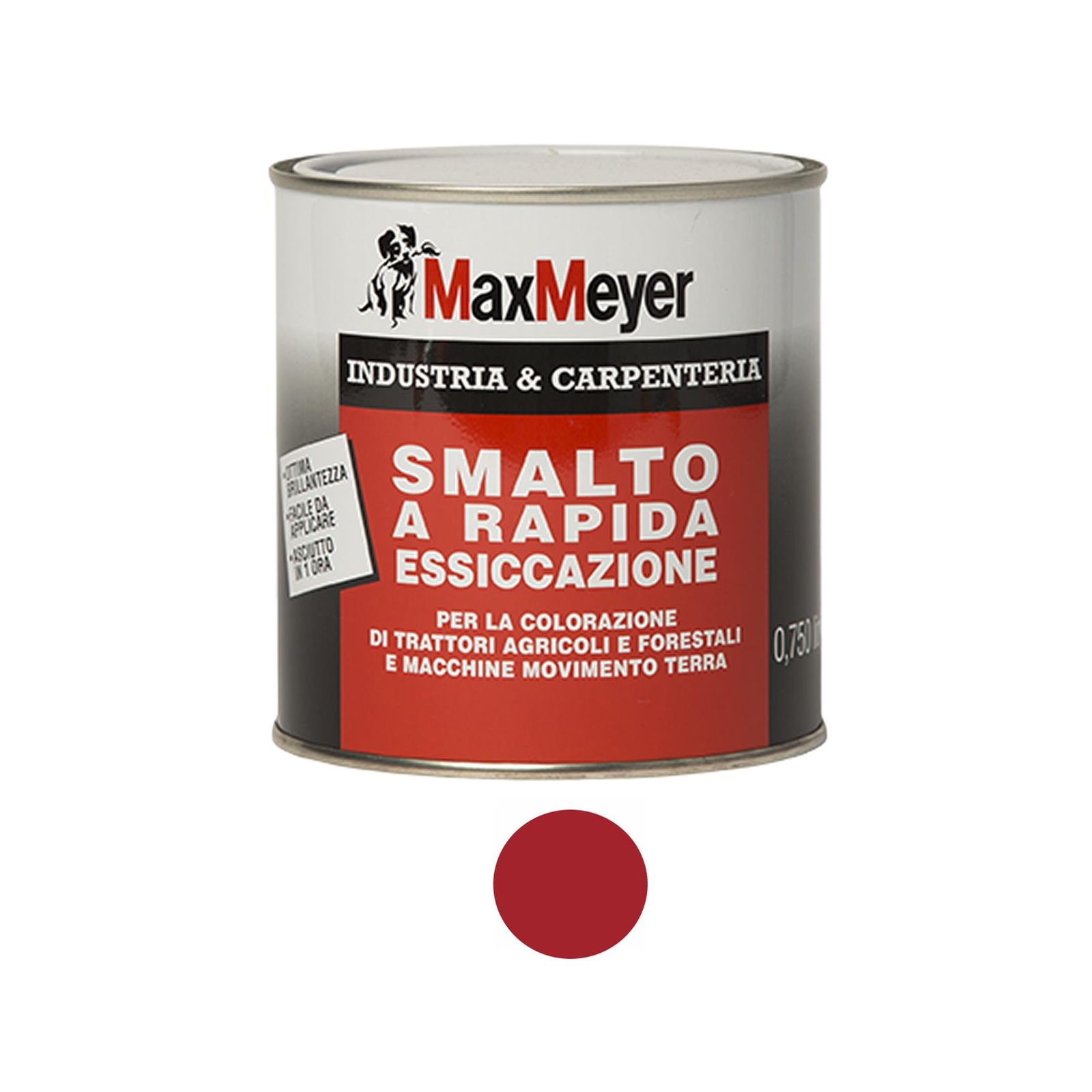 SMALTO RAPIDA ESSICCAZIONE MAX MEYER ROSSO CARMINIO RAL 3002 Lt 0,75