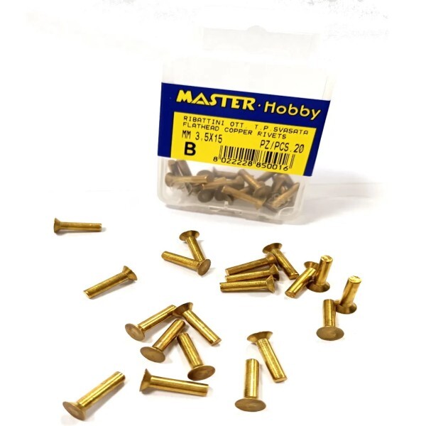 RIBATTINO IN OTTONE TESTA SVASATA 3.5 X 15 (CONF.20 PZ) -PROMO-