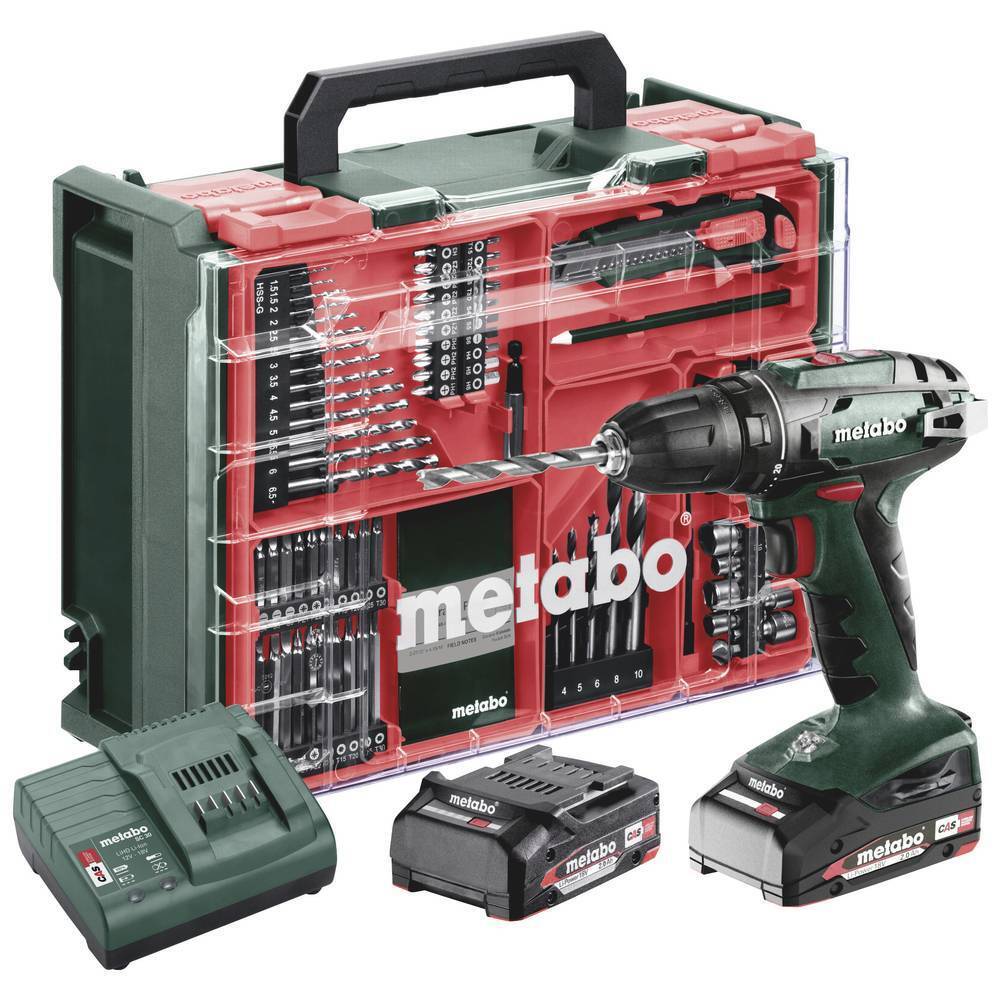 Metabo BS 18 Set 602207710 Trapano avvitatore a batteria 18 V 2 Ah Li-Ion incl.