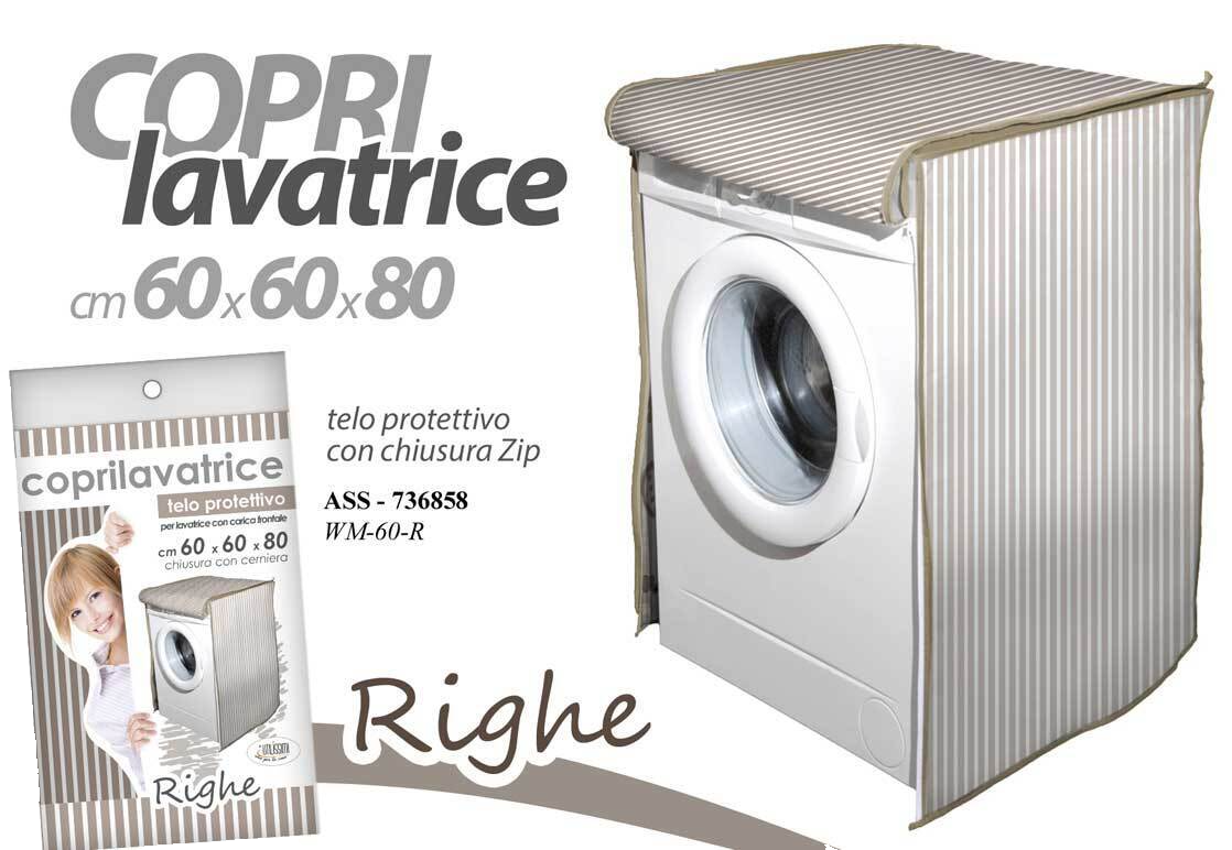 Coprilavatrice COPRI LAVATRICE PROTTETIVO 60*60*80 TELO CERNIERA RIGHE