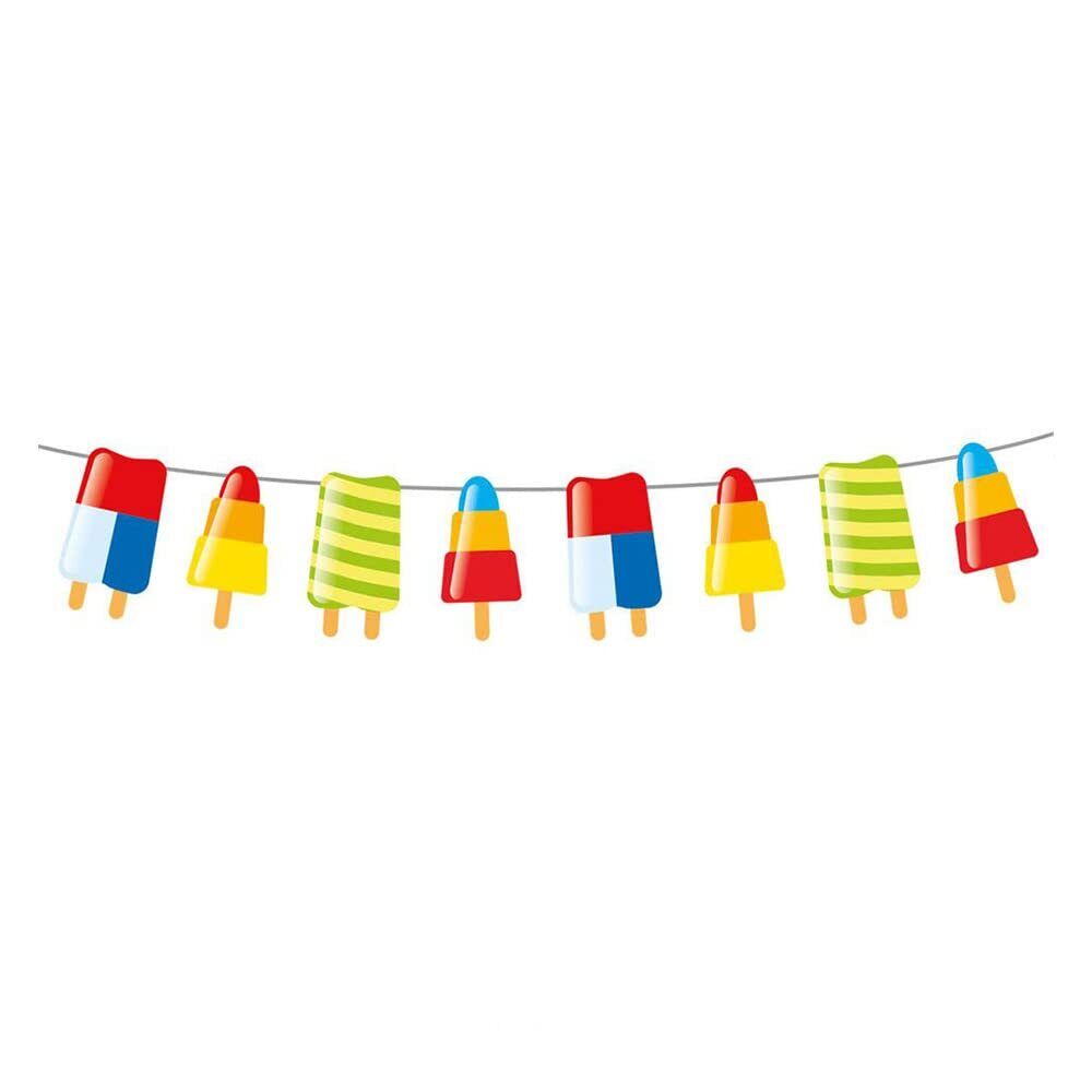 Folat 20711 Garland with Summer Ice Cream-10 m, Multi-Colored, Costumes