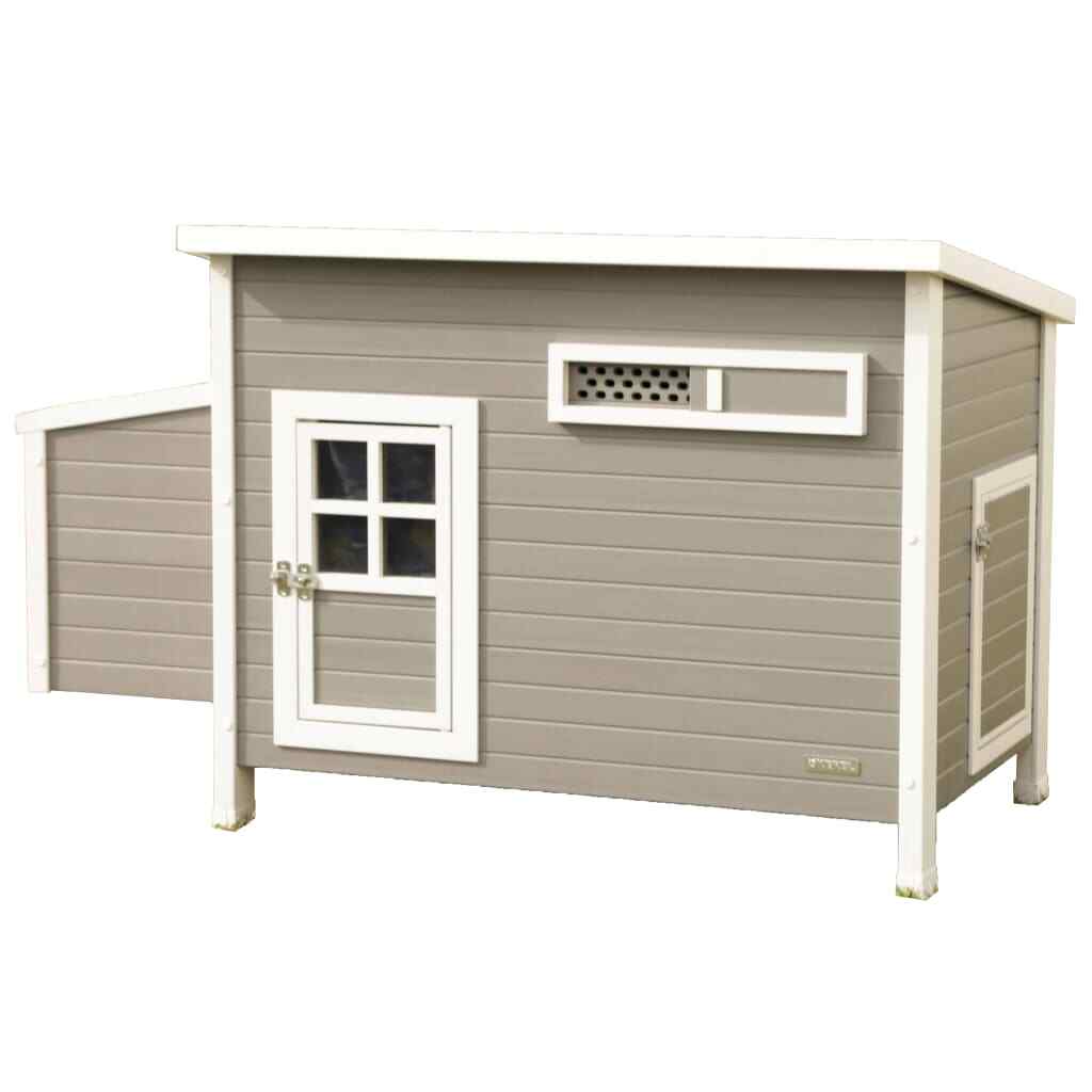 Pollaio ECO Barney Grigio e Bianco in Plastica Legno Gabbia Volatili Kerbl