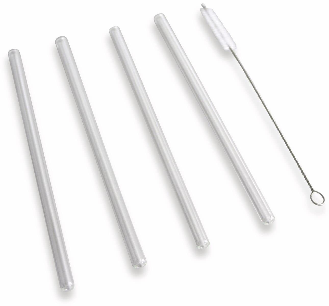 DMAN Borosilicate Glass Drinking Straws and Cleaning Brush Straw 20 cm Reusable