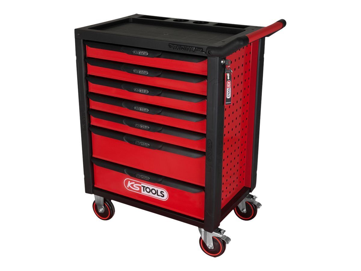 KS TOOLS RACINGline Trolley toolbox mobile 7 drawers steel black, red 826.0007