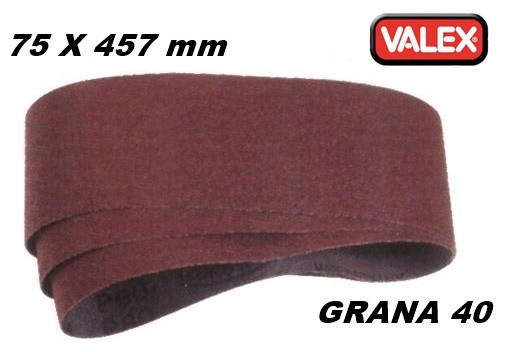 SET 3 FOGLI A NASTRO CARTA VETRATA ABRASIVA 75 X 457mm GRANA 40 X LEVIGATRICE