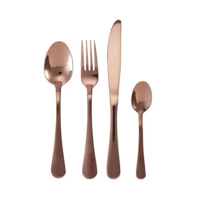SET 24 POSATE 5TH AVENUE IN COLORE RAME LUCIDO