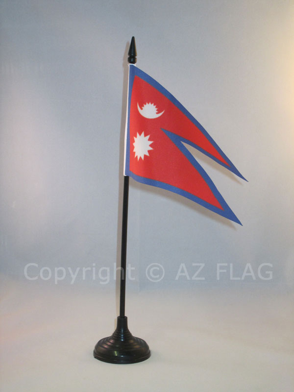 BANDIERA DA TAVOLO NEPAL 15x10cm - PICCOLA BANDIERINA NEPALESE 10 x 15 cm - Nuov