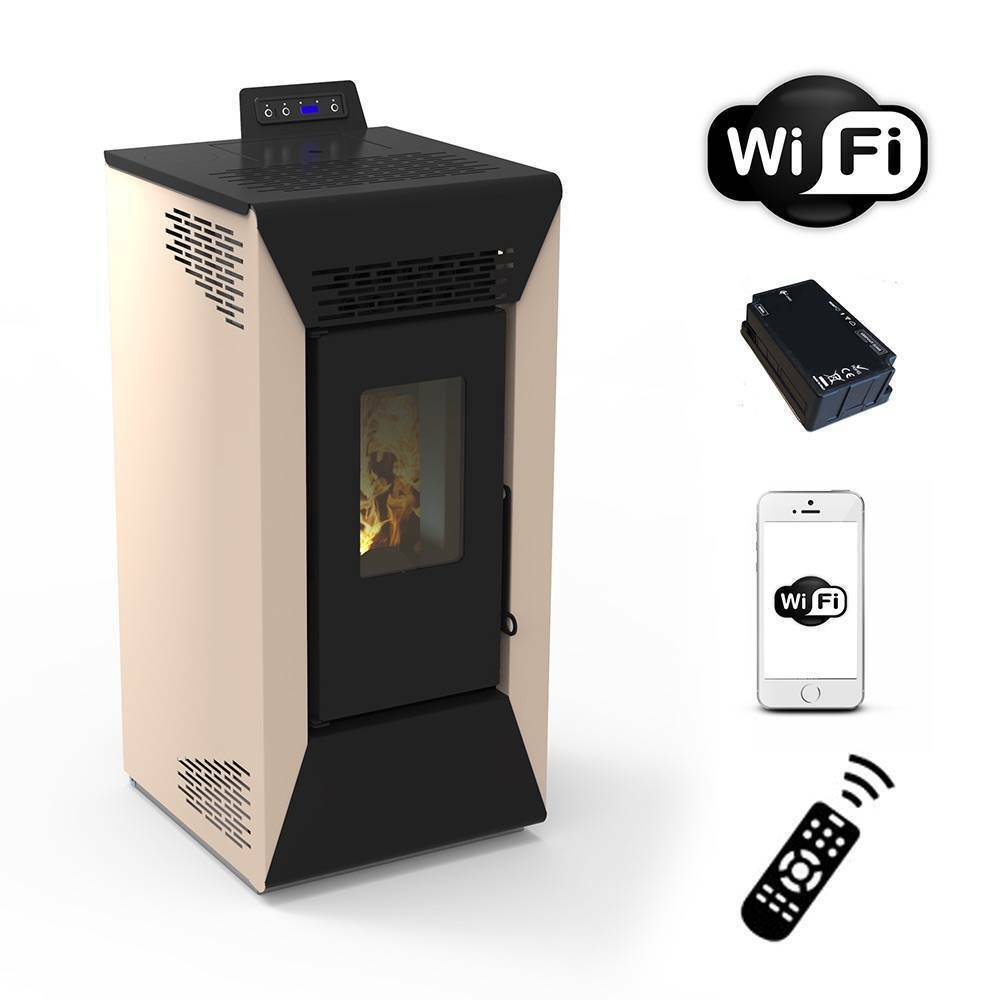 Stufa a pellet wifi Courmayeur 8,74 kw - Avorio