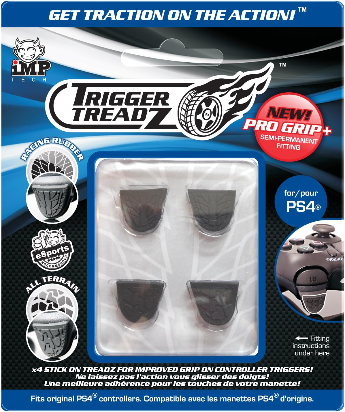 IMP TECH TRIGGER TREADZ 4 PACK GRIP PER DUALSHOCK PS4 COMPETITIVO
