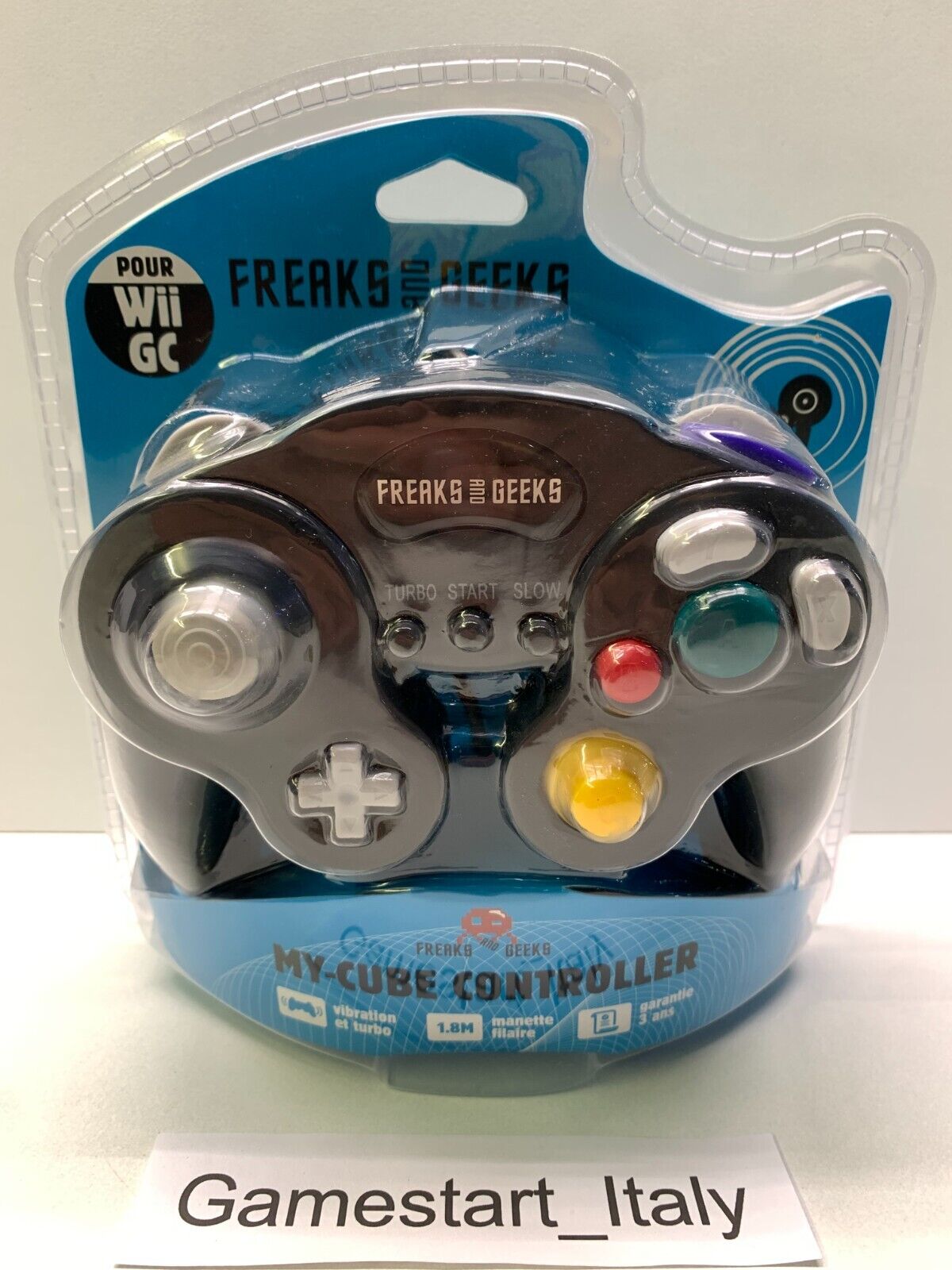 CONTROLLER GAMECUBE FREAKS AND GEEKS VIBRATION & TURBO - NUOVO SIGILLATO