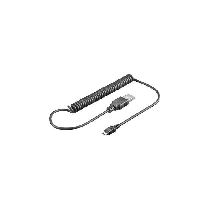 GOOBAY Cavo USB Spiralato A maschio microB 5 pin Maschio 1,5 mt