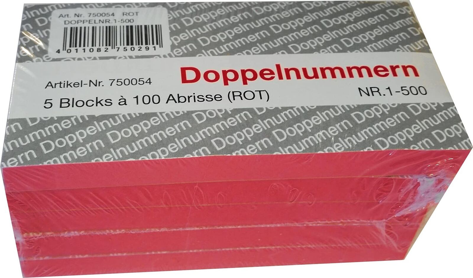 Wolf & Appenzeller 750054 Double Numbers Red 01-500