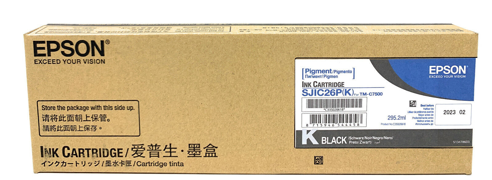 EPSON S020618 SJIC26P(K) C3320618 CARTUCCIA ORIGINALE NERO PER TM-C7500 [A BOX]