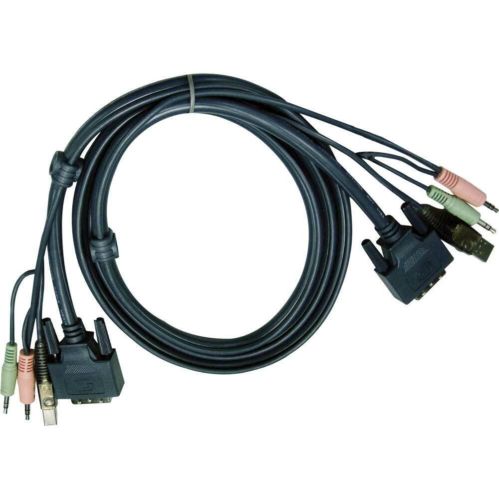 INL Aten 2L-7D03U, Cavo KVM, DVI-D Single Link USB Audio a DVI-D Single Link US