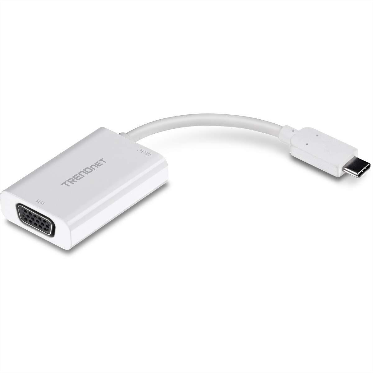 TRENDnet USB-C to VGA Adapter with Power Delivery, High Speed USB-C Connection,