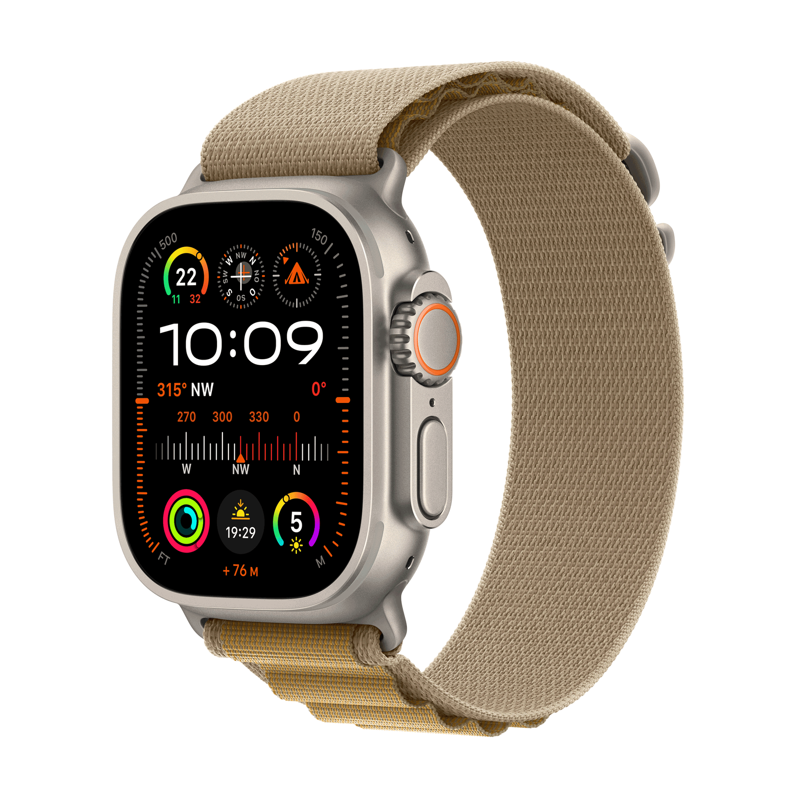 Apple Watch Ultra 2 GPS + Cellular 49mm Natural Titanium Case mit Tan Alpine Ban