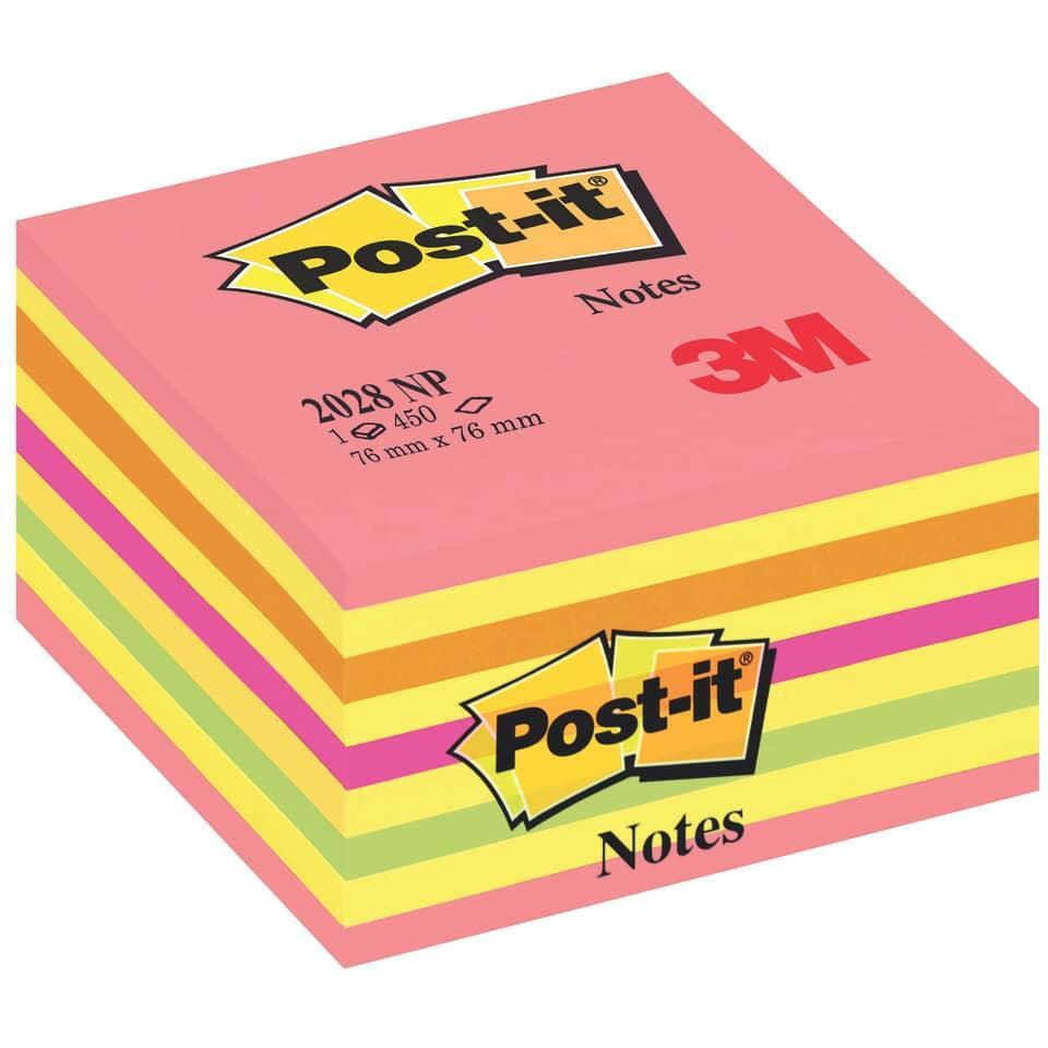 BLOCCO CUBO 450foglietti Post-it 76x76mm 2028-NP NEON ROSA
