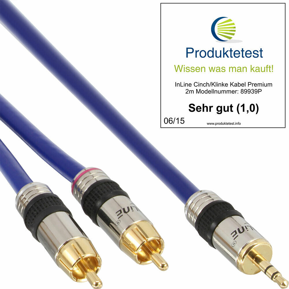 INL InLine® Cavo Audio Jack 3,5mm maschio a 2x RCA maschio, 25m, schermato, dor