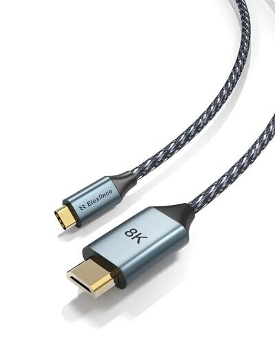 2M Cavo HDMI USB C, Elexlinco 8K UHD Cavo USB C HDMI, Cavo Type C HDMI (F9V)