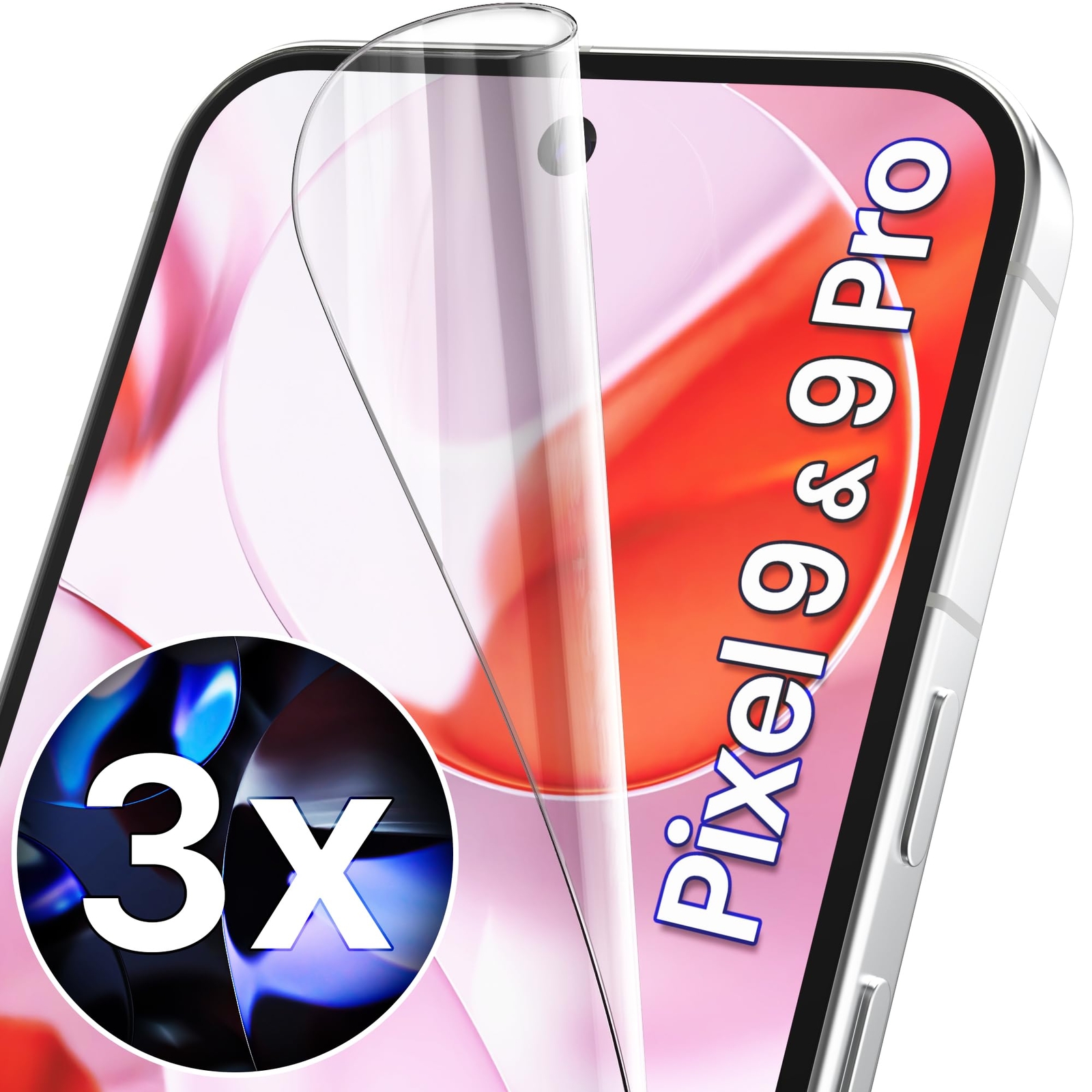 UTECTION 3 pellicole protettive per Google Pixel 9 / Pixel 9 Pro – (B8N)