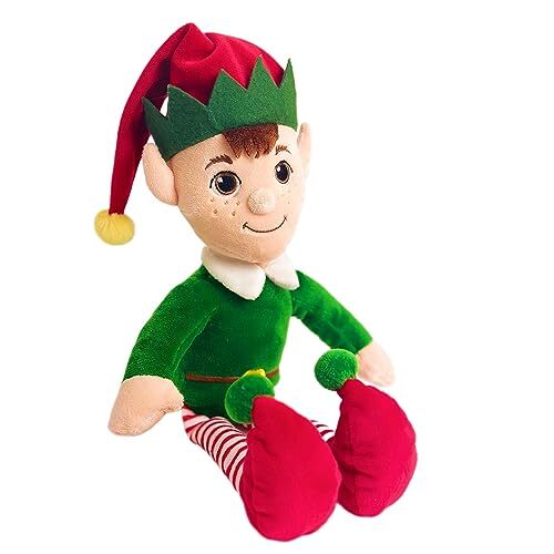 Peluche festivo penzoloni dell'elfo di Natale - 22 cm (r0p)
