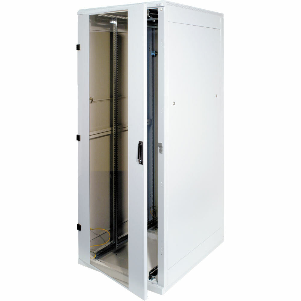 INL Rack 19  da pavimento, 600x600, 18U, IP20, porta in vetro, grigio chiaro (T