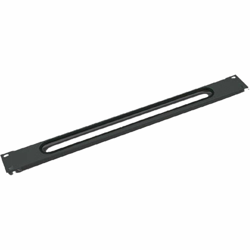 INL Pannello cieco con foro passacavi passante Rack 19" altezza 1U, nero (Trito