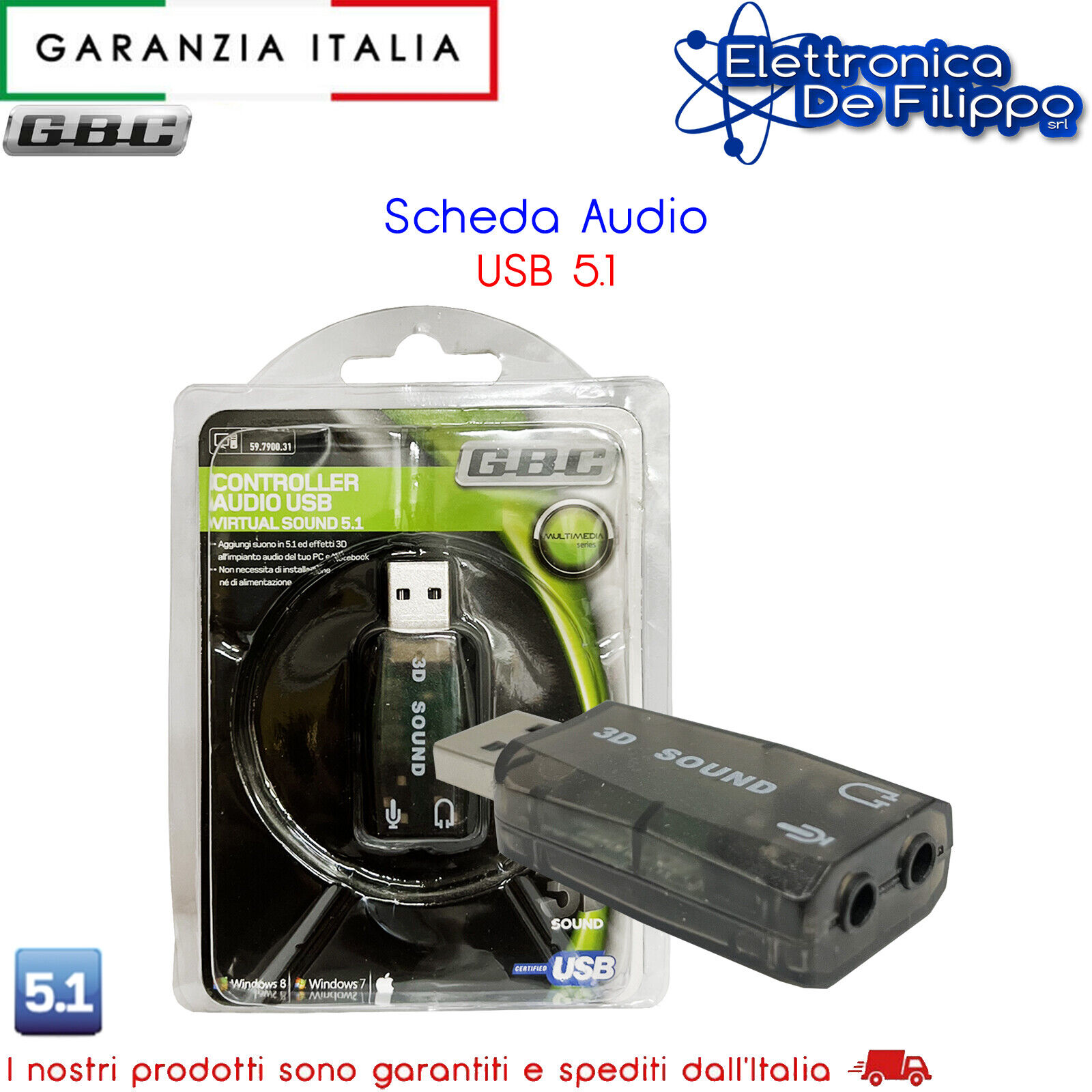 Scheda Audio USB 5.1