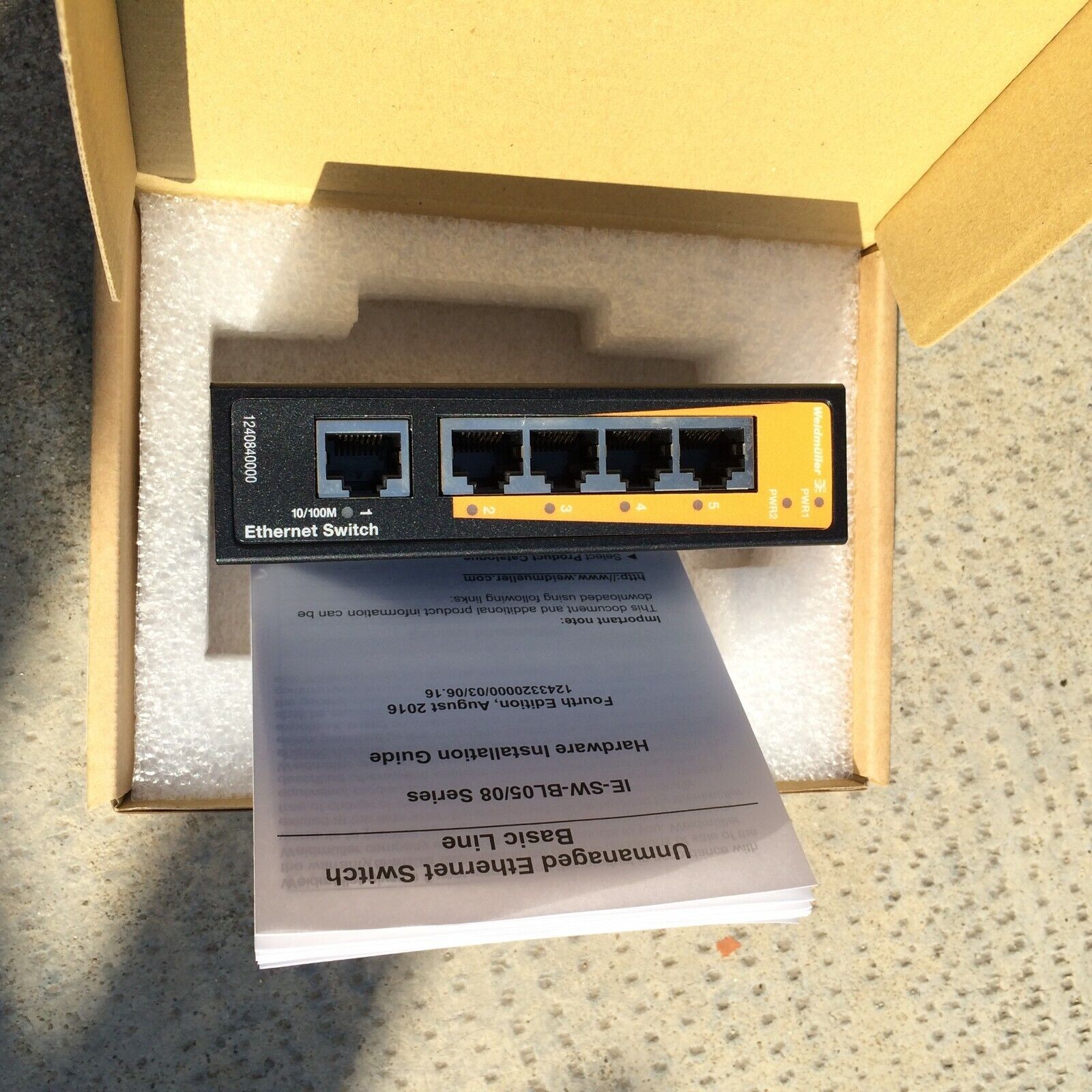switch ethernet fast 5 porte rj45 10/100 mbps industriale weidmuller di rete lan