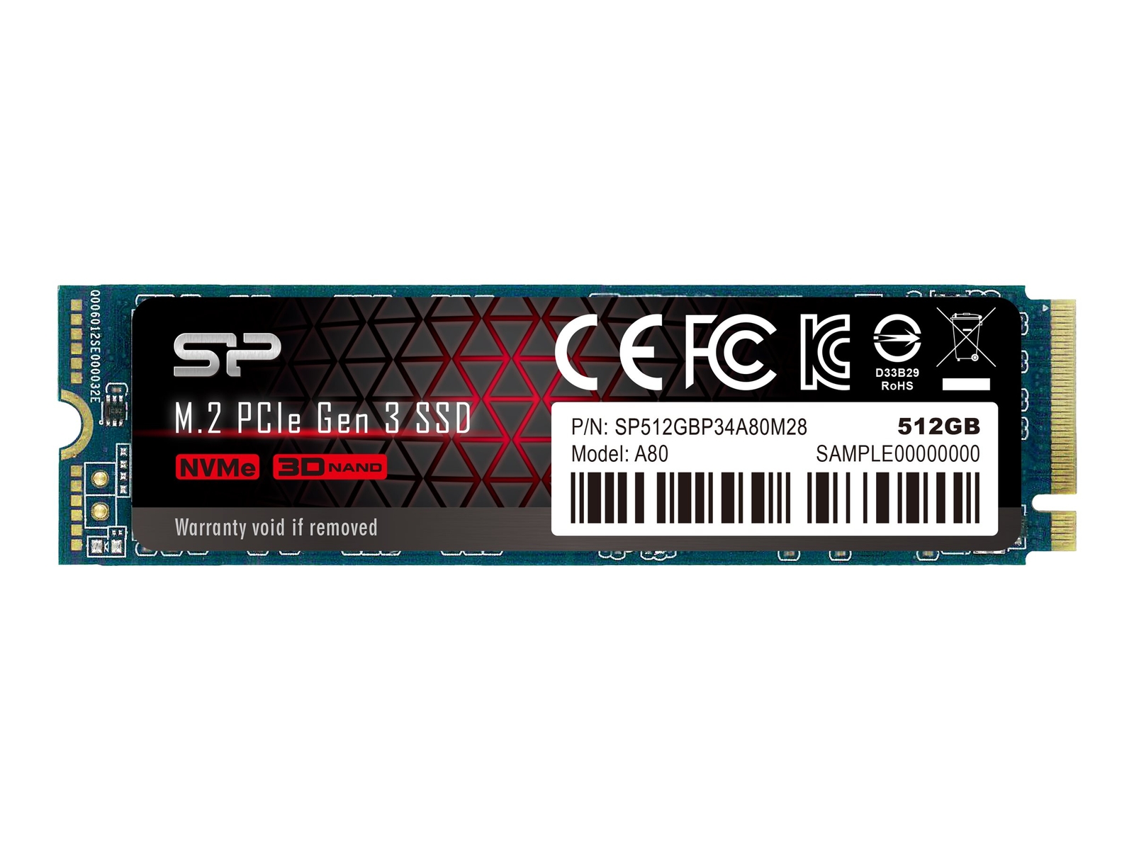 SILICON POWER P34A80 SSD 512 GB internal M.2 2280 PCIe 3.0 SP512GBP34A80M28