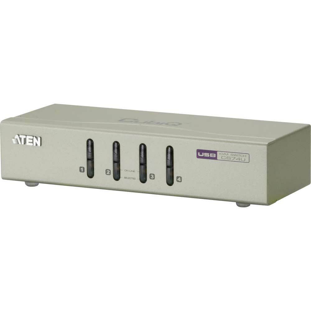 INL Aten CS74U, KVM Switch, 4 porte, USB VGA, Kit cavi inclusi