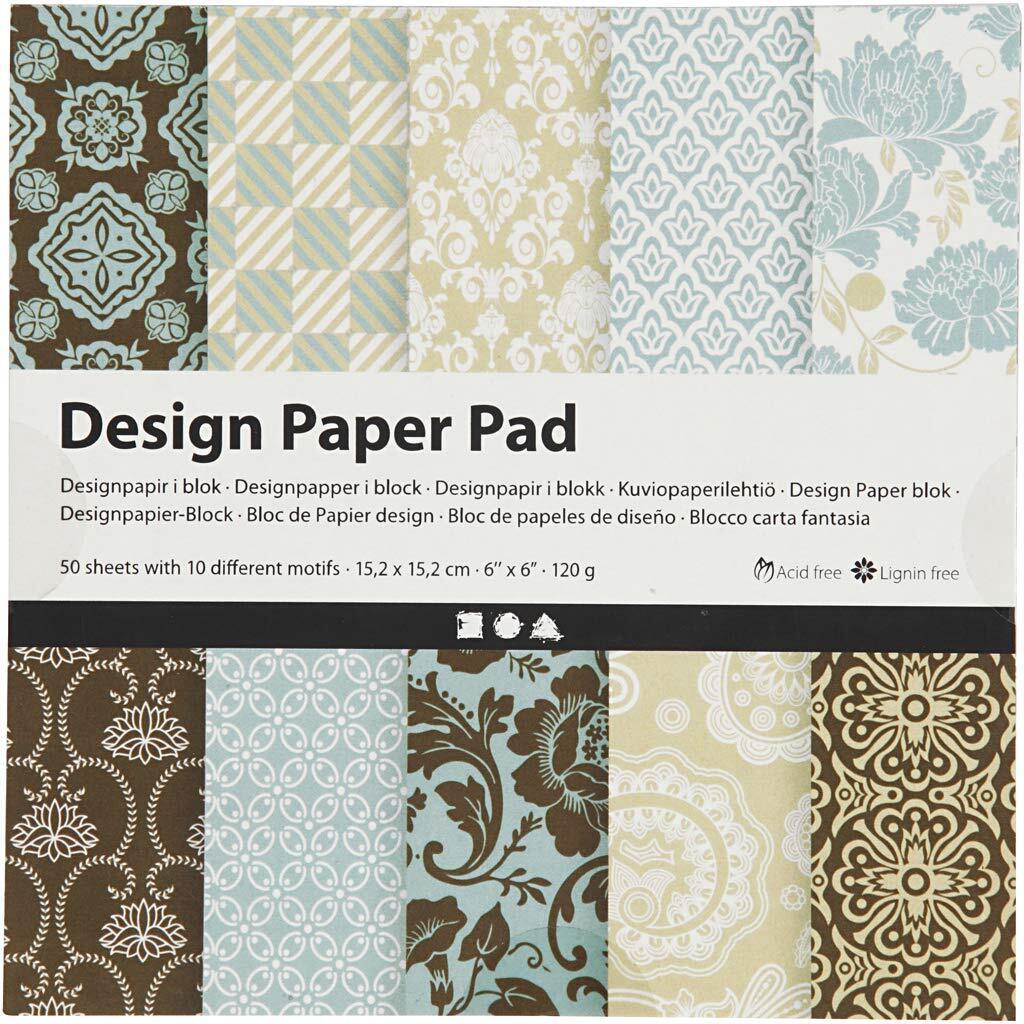 Creativ Patterned Card and Paper, Light bluebrown, One Size One Size Light Blue;