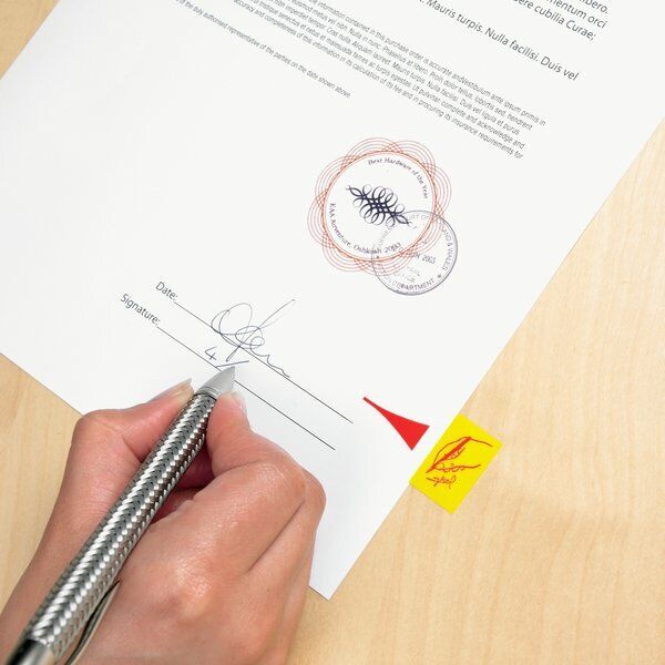 Segnapagina removibili Post-it Index Medium Firma qui 50 fogli giallo 680-31