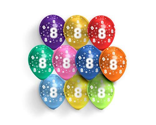 FUNXGO Palloncino 8 - Palloncino Compleanno Numero 8 - Numero 8 (u3W)