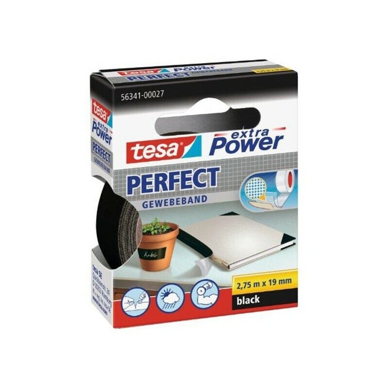 Nastro adesivo telato 19 mm. X 2.7 Mt. NERO 56341 XP PERFECT TESA