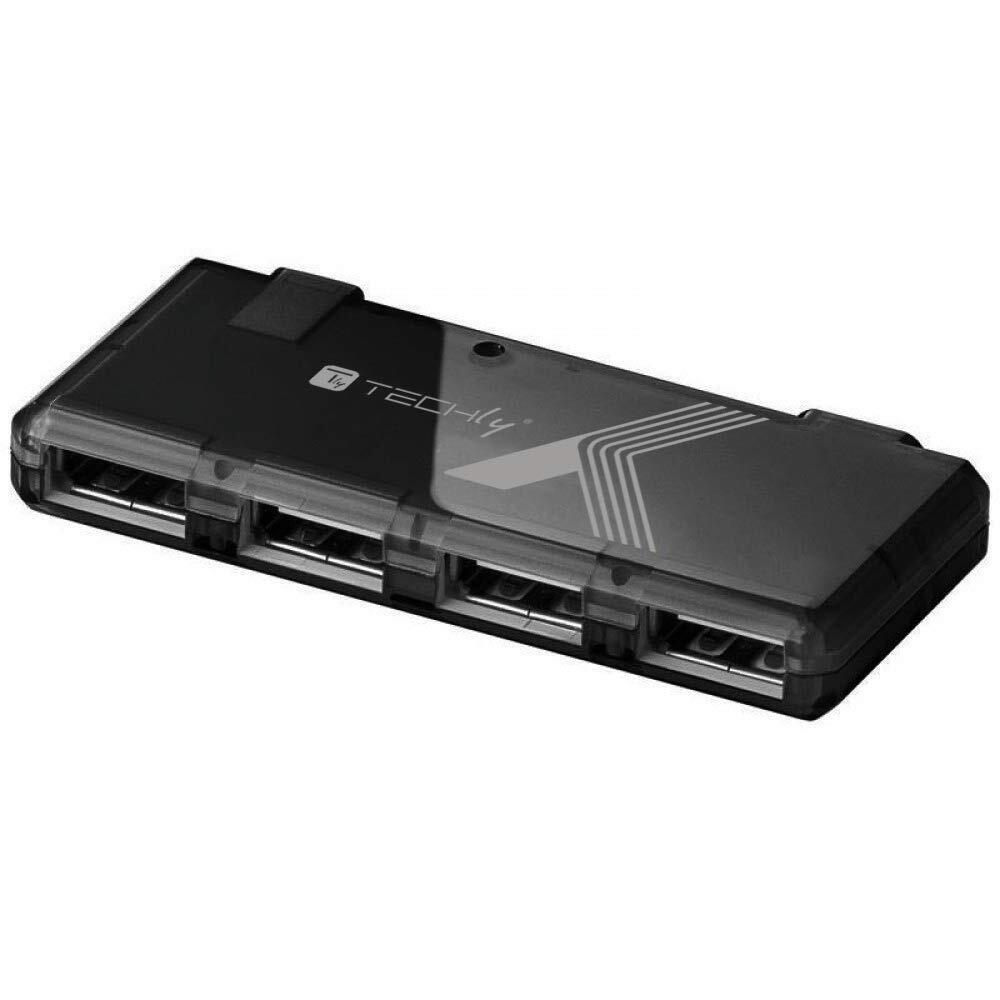 Techly 4-Port Mini Hub USB 2.0 Black Mini Hub 4p. USB2.0 Schwarz