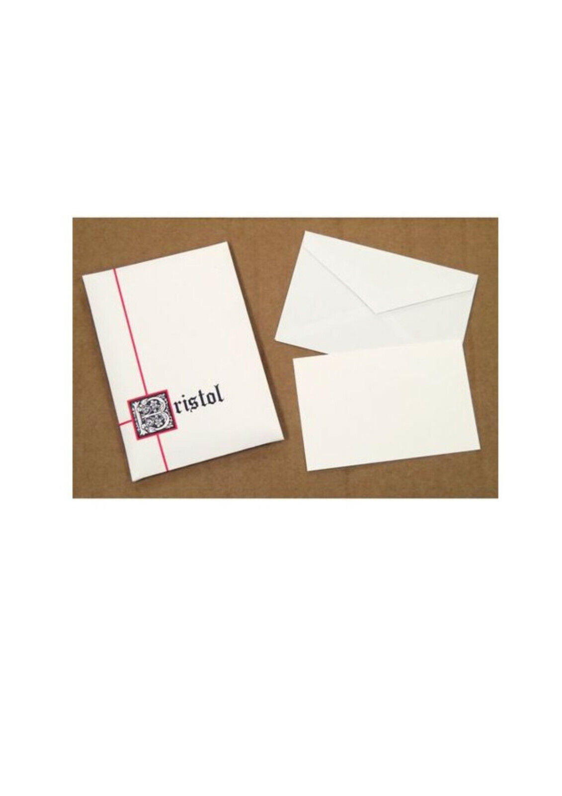 Confezione 10 Buste e Biglietto Bianchi Bristol cm. 9x14