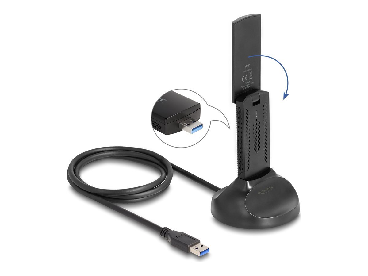 Delock Network adapter USB 3.0 Wi-Fi 6E black Wi-Fi 6E black USB 12773