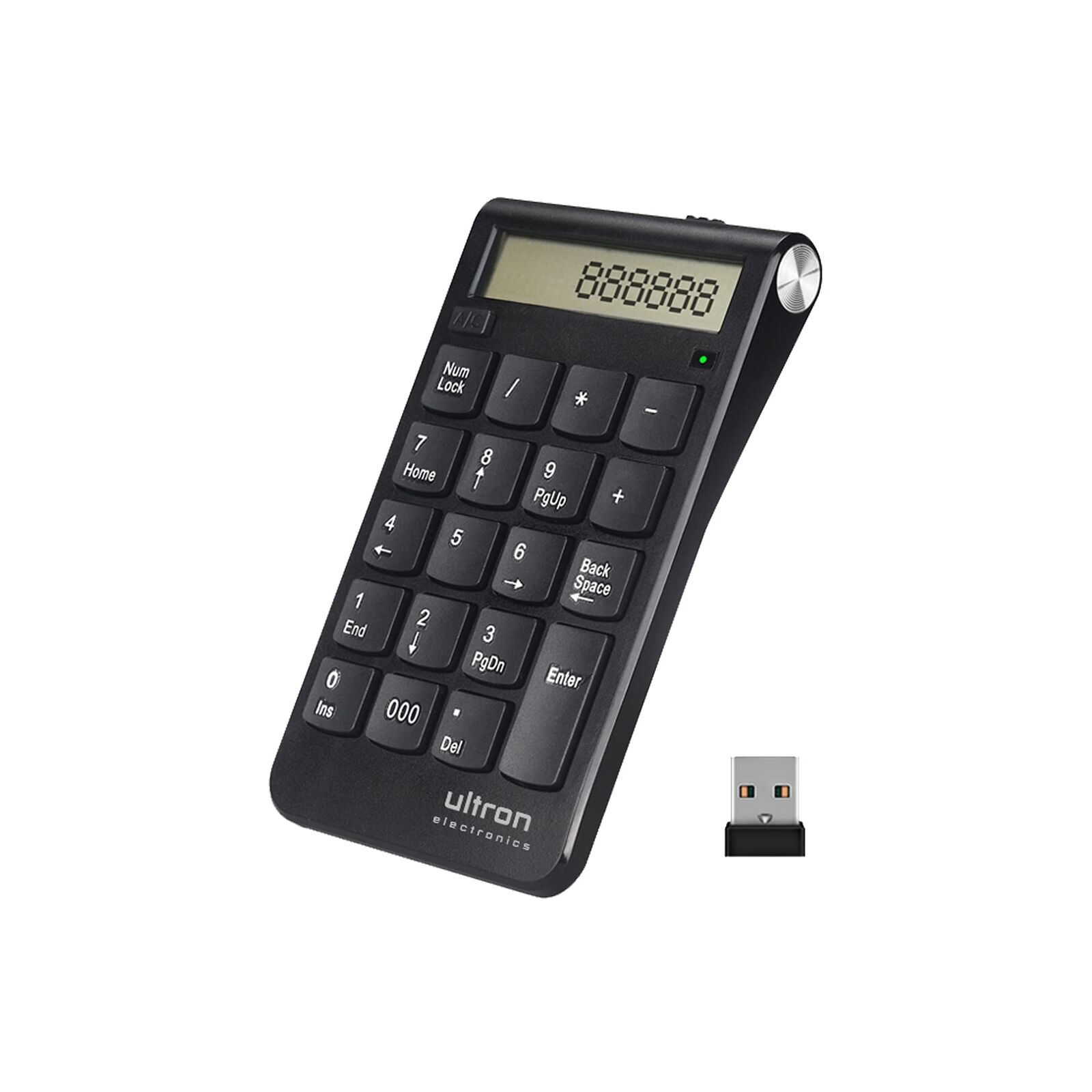 Ultron 364181 UN2 Numeric Keypad, 2.4 GHz Calculator, USB Numeric Pad, Wireless,