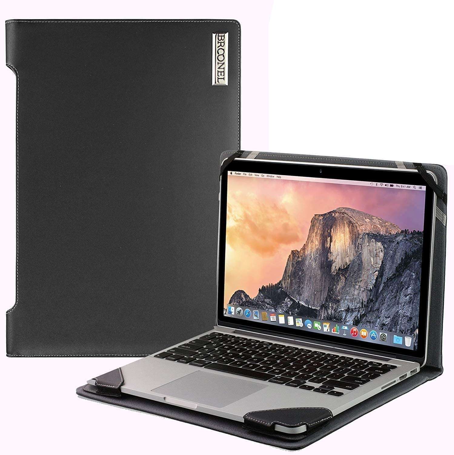 Broonel Black Leather Laptop Case For HP Pavilion Plus 14-ew1501sa 14" Laptop